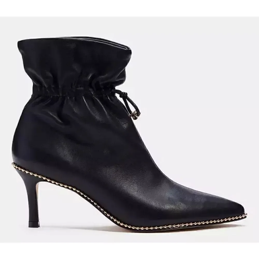 Coach Wynie Bootie in Black with Gold NWOB Size 6 1/2